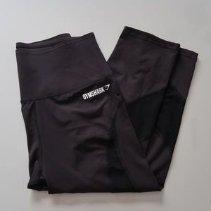 Gymshark Black Highwasted Mesh Crop Leggings